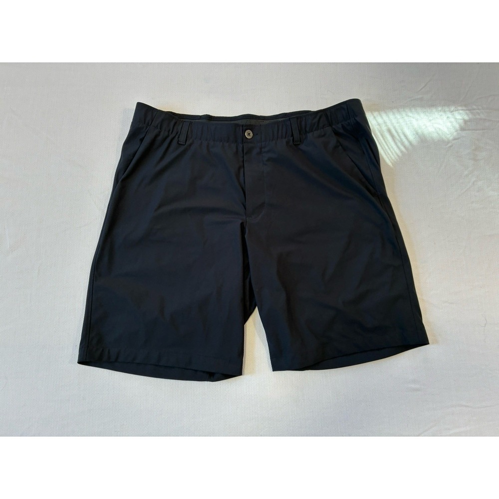 Under Armour Golf Shorts Mens 40 Black HeatGear Performance Flat Front Athletic